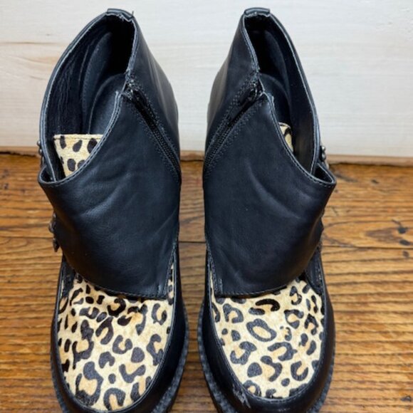 Demonia Creeper-306 | Black & Leopard Creepers | Size 9 | With Box - Picture 6 of 7